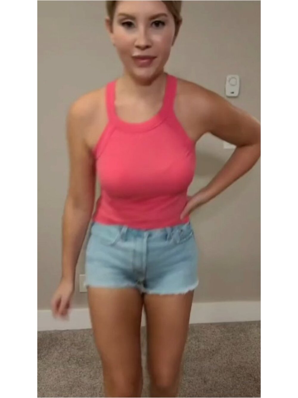 Women's Ribbed Knit Halter Racerback Tank Top - Picture 4 of 5